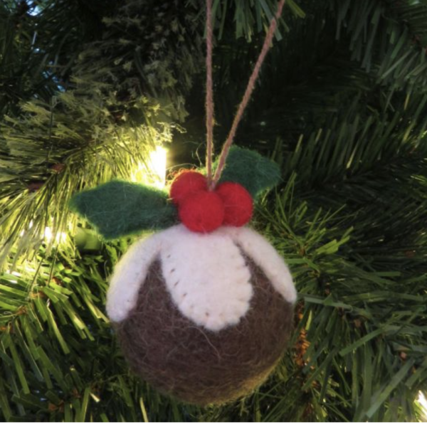 Felt Christmas Pudding - Individual Bauble