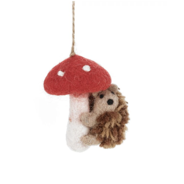 Felt Toadstool Hedgehog
