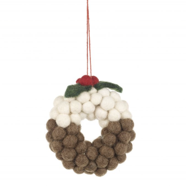 Mini Christmas Pudding Wreath - Felt - FSG