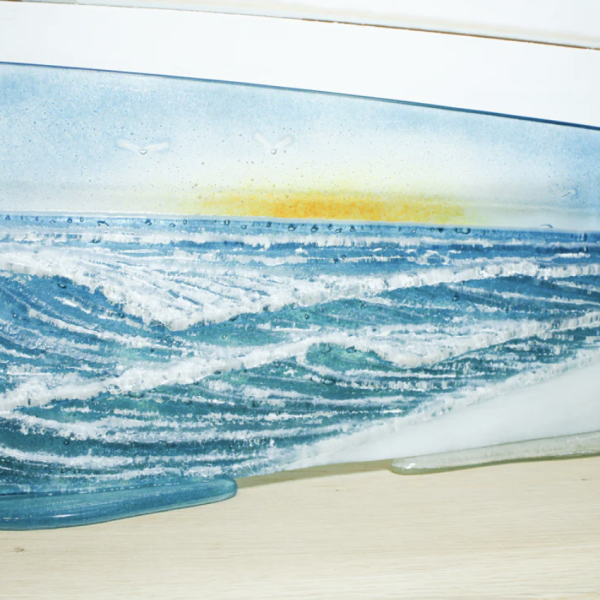 Wave Panel with Sun 40x20cm
