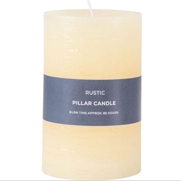 Gallery Direct - Rustic Pillar Candle, Ivory 85 hr