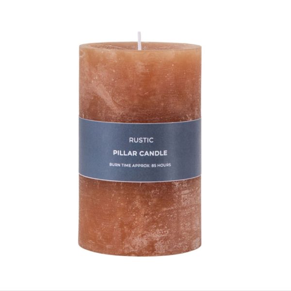 Gallery Direct - Rustic Pillar Candle, Amber 85 hr