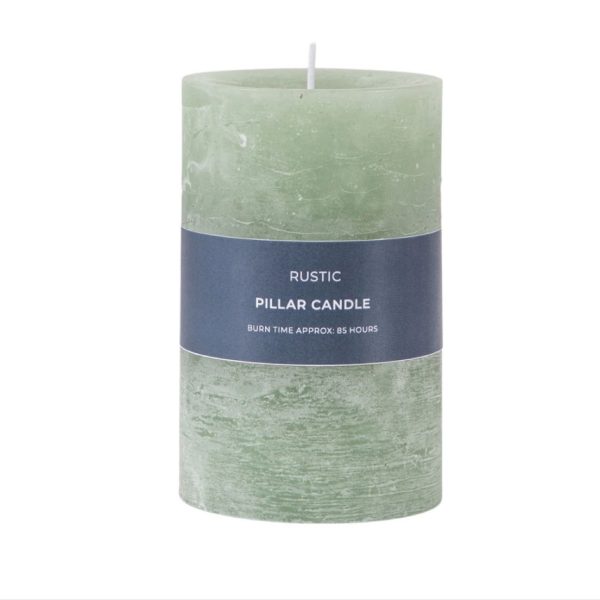 Rustic pillar candle sage 85 hr - GD