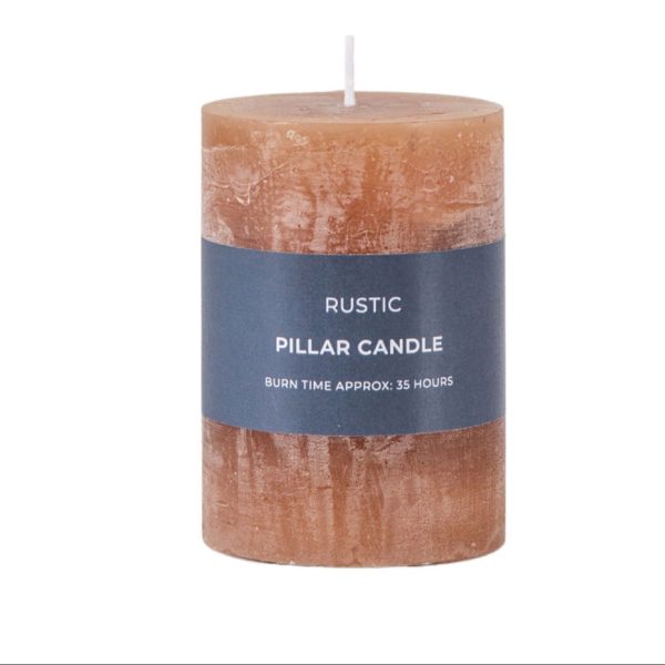 Rustic pillar candle amber 35 hr - GD