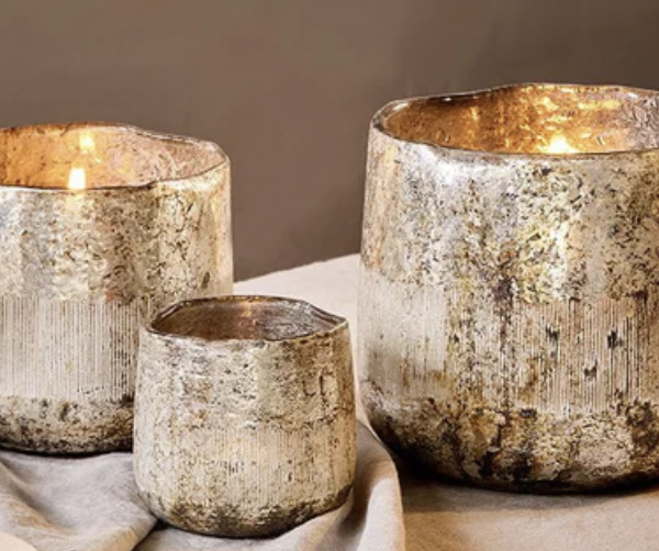 Nimit glass tealight - Antique Gold - Large - NK