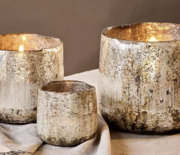 Nimit glass tealight - Antique Gold - Small - NK