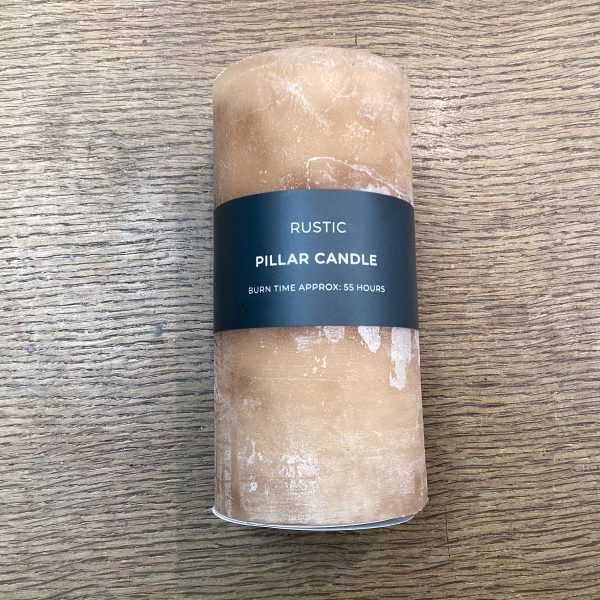 Rustic pillar candle amber 55 hr - GD