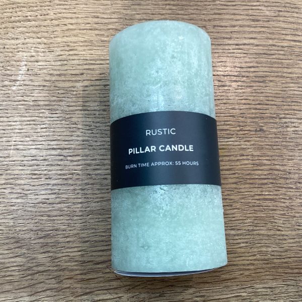 Rustic pillar candle sage - 55hr - GD