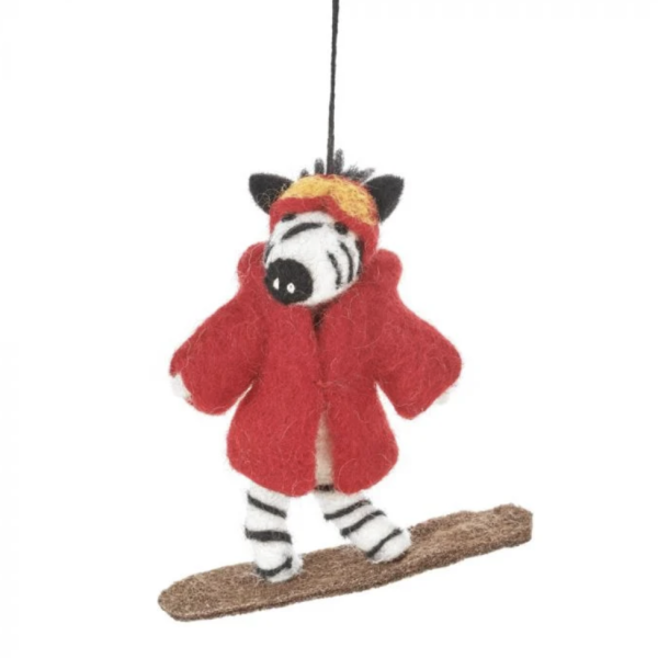 Felt Zippy the Snowboarding Zebra - FSG