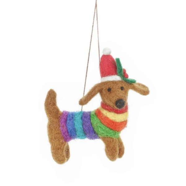 Felt Christmas Rainbow Dog
