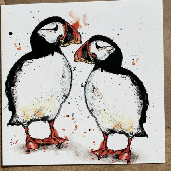 Dollyhotdogs Card - Puffins