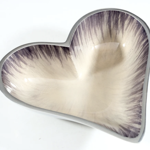 Brushed Silver Heart Dish Small
