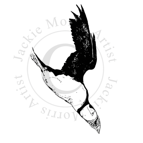 Puffin 2 inch stamp - Jackie Morris - ES