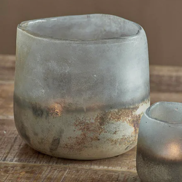 Ngolo Tealight Holder - Aged Smoke / Medium