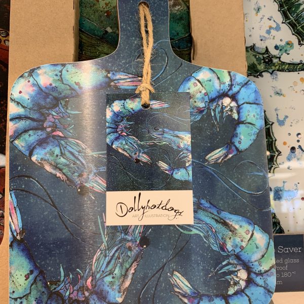 Dollyhotdogs Chopping Board - Blue Prawn