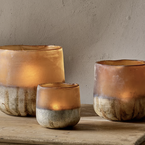 Ngolo Tealight Holder - Amber / Small