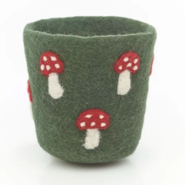 Felt Toadstool Plant Pot