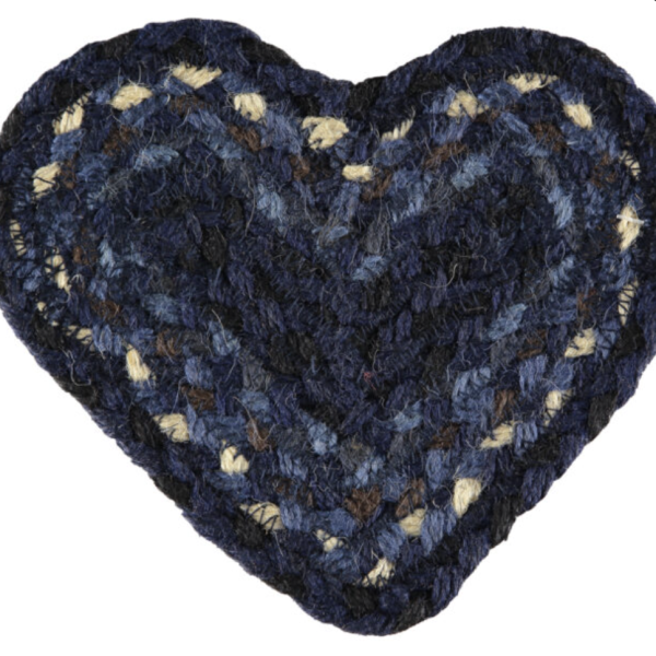 Indigo Jute Heart Coaster (Single)