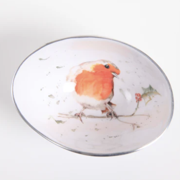 Robin & Holly Oval Bowl - Small