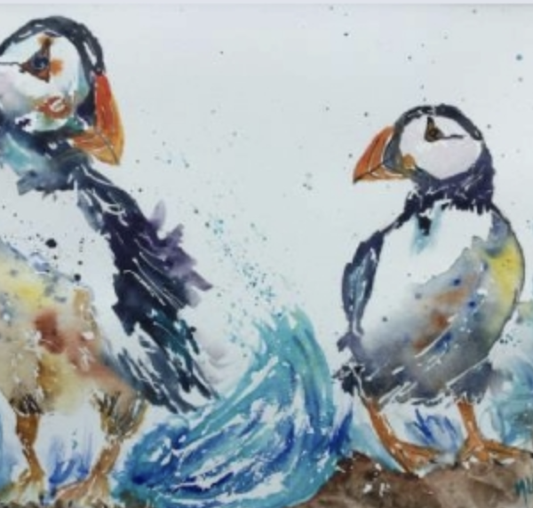 Puffin Pair - Cornish Art