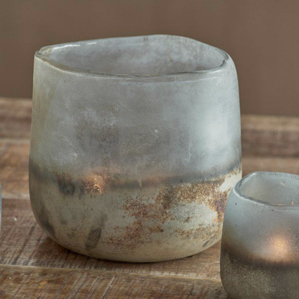 Ngolo Tealight Holder - Aged Smoke / Large