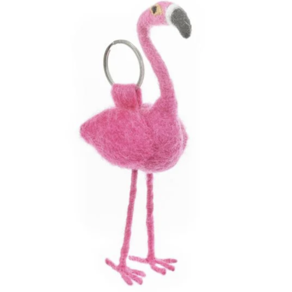 Felt Flamingo Keyring