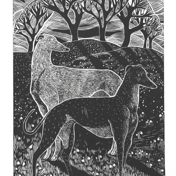 Milk Flower of the Snow - Lino Print