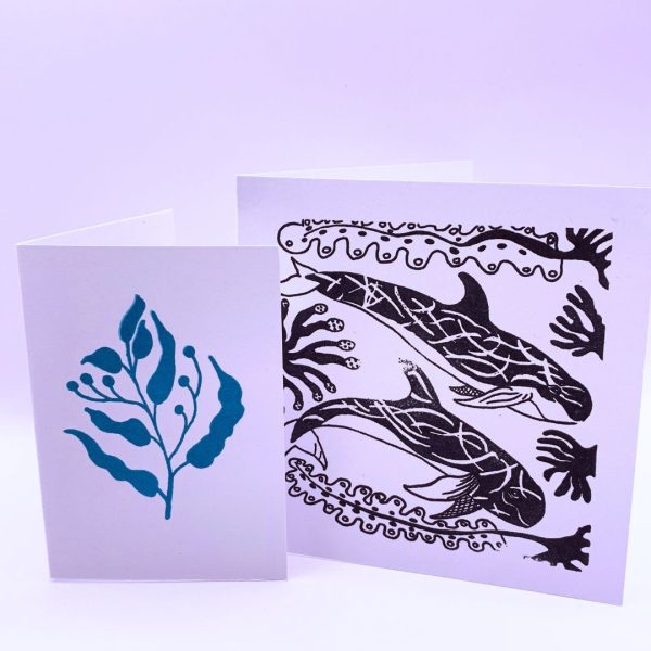 Hand Stamped Square Cards