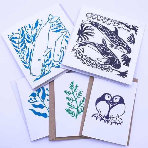 Handstamped Mini Notecards