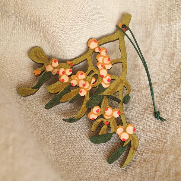 East End Press - Wooden Mistletoe Hanging Decorations