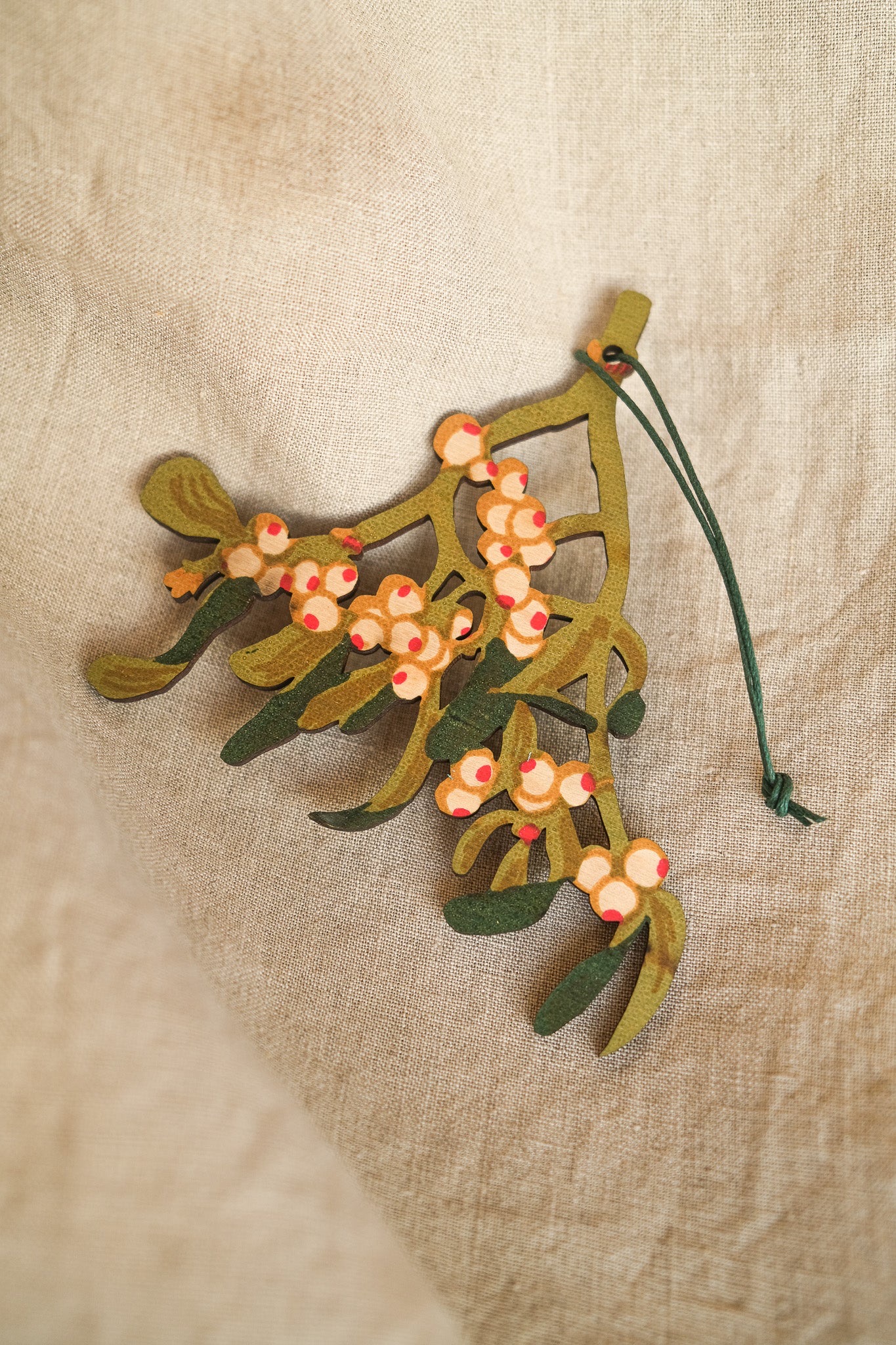 East End Press - Wooden Mistletoe Hanging Decorations