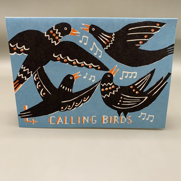 Cambridge Imprint Christmas Cards - 4 Calling Birds (10 Pack)