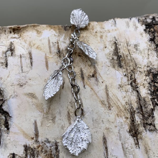 Silver Bramble Leaves - Statement Earring (Singular)