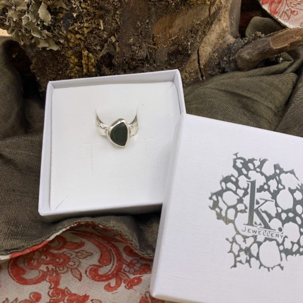 Sea Glass Ring with Star Detail