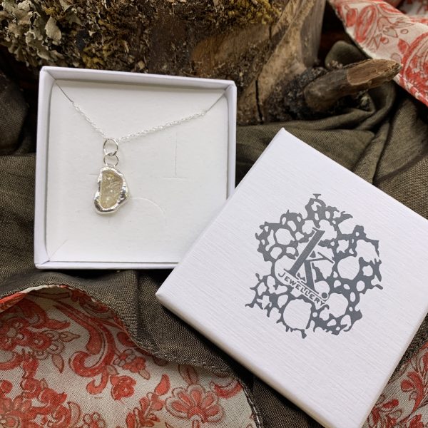 Yellow Sea Glass and Molten Silver Pendant