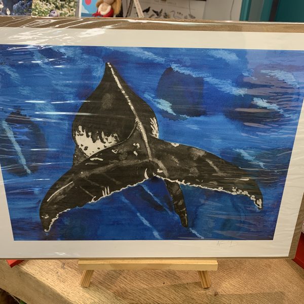 Nicola Davies - Humpback Tail, Blue (Print)