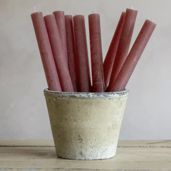 Rustic Dinner Candle - Dusty Pink
