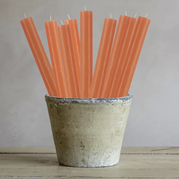 Rustic Dinner Candle - Coral