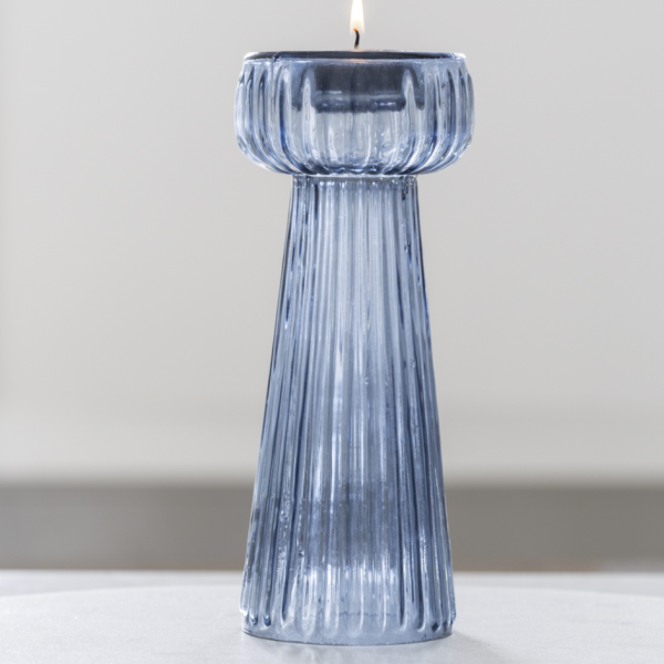 Tall TeaLight Holder Smokey Blue