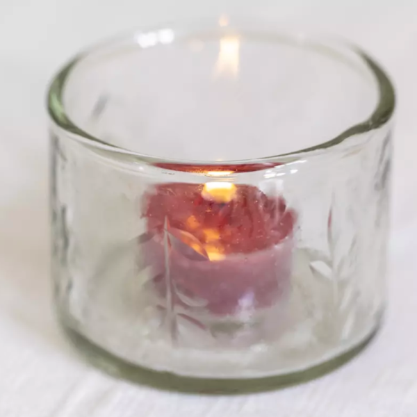 Etched Glass Votive Short