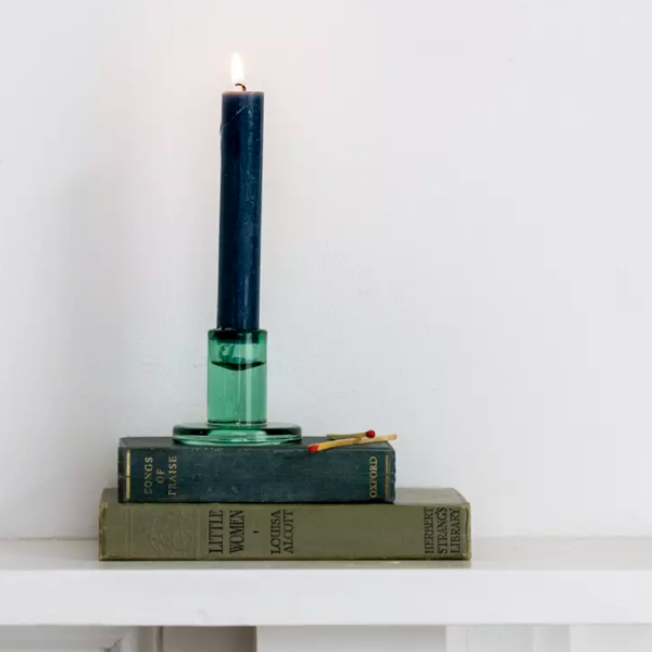 Mini Glass Candleholder - Green