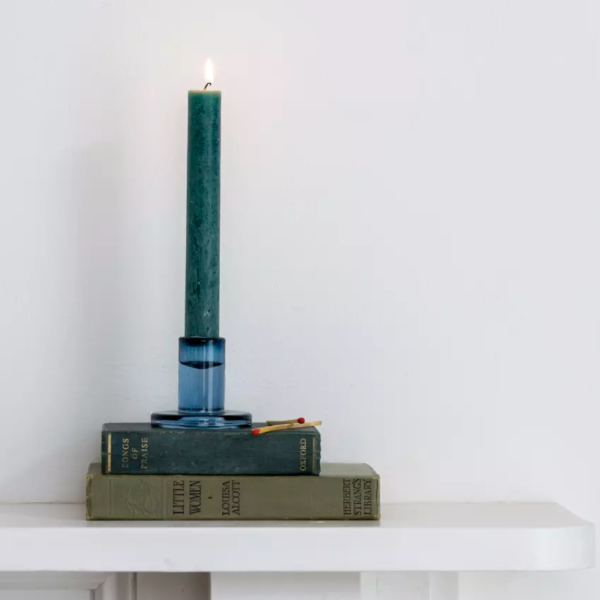 Mini Glass Candleholder - Blue