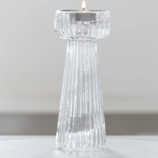 Tall Tealight Holder - Clear
