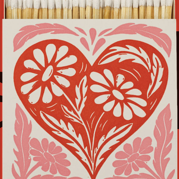 Botanical Heart Square Matchbox
