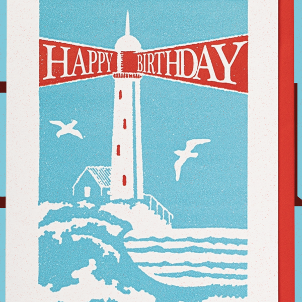 Lighthouse - Happy Birthday Card