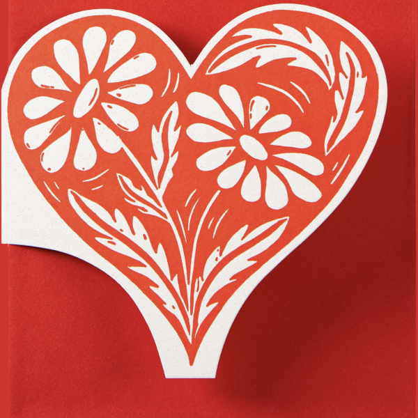 Botanical Heart Cut-Out Card
