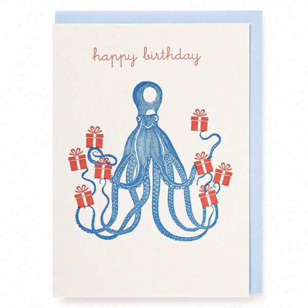 Octopus Happy Birthday - Large Card