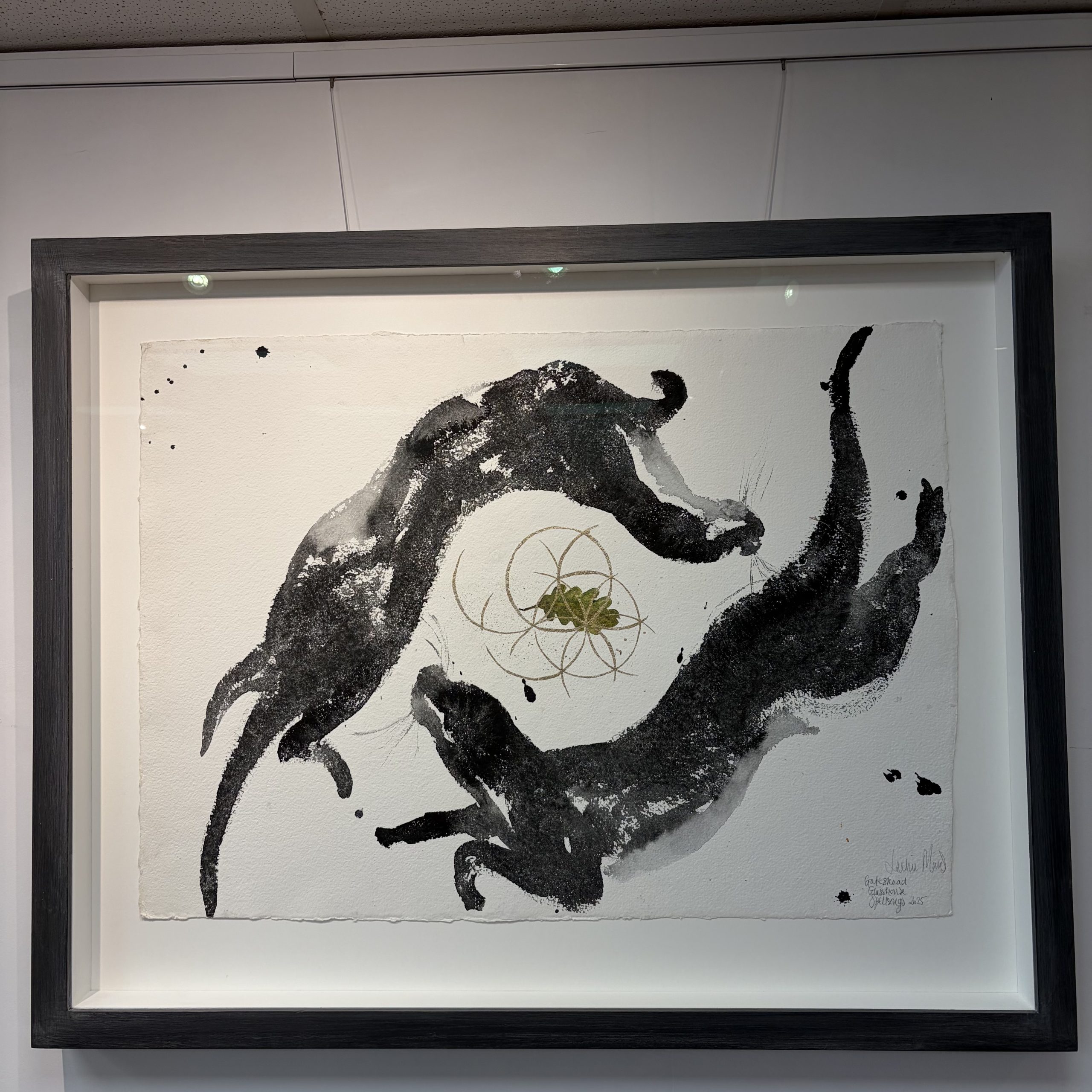 Otters Original (Gateshead Spell Songs - Oak Leaf) - Framed
